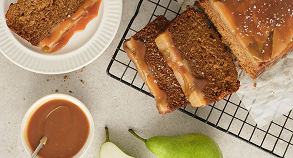 Tui Ginger and Pear Loaf Salted Caramel Sauce