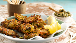 Feta, Courgette & Basil Pesto Fritters