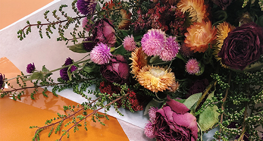 Hot Pink Dried Posy, Dried Flowers