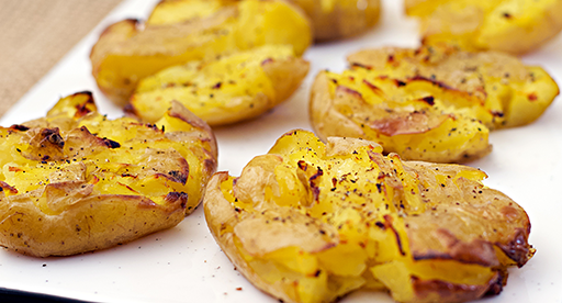 Panfried Smashed Potatoes Recipe