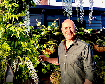 Scott – Enjoying his garden oasis