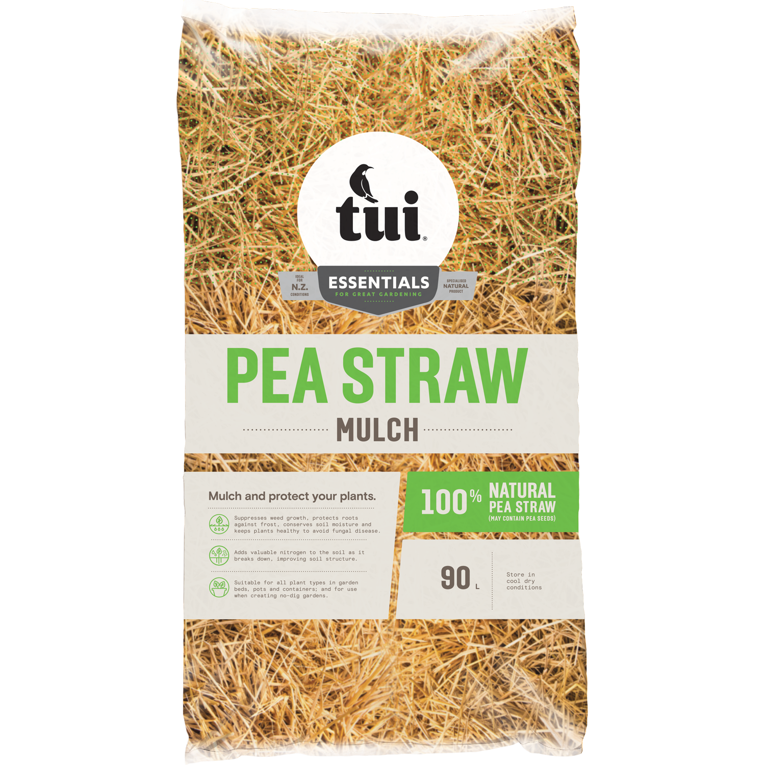 Image of Pea straw mulch suppressing weeds
