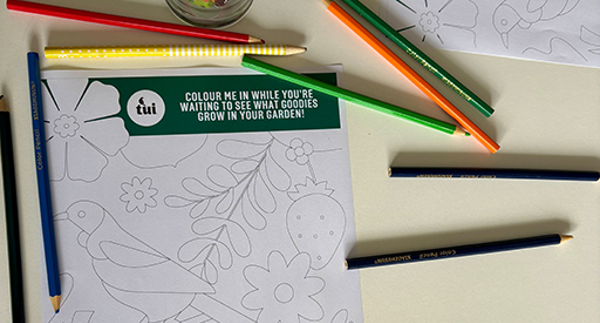 Tui kids free colouring sheet downloadable