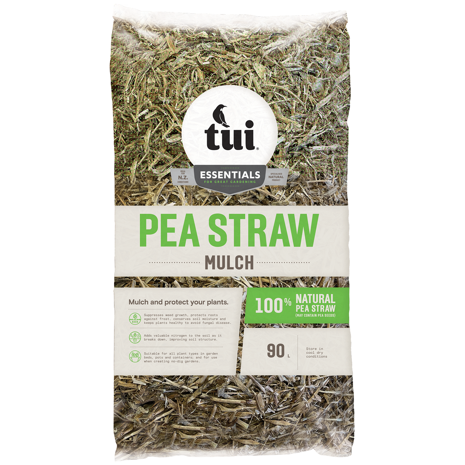 Tui Pea Straw Mulch 90L